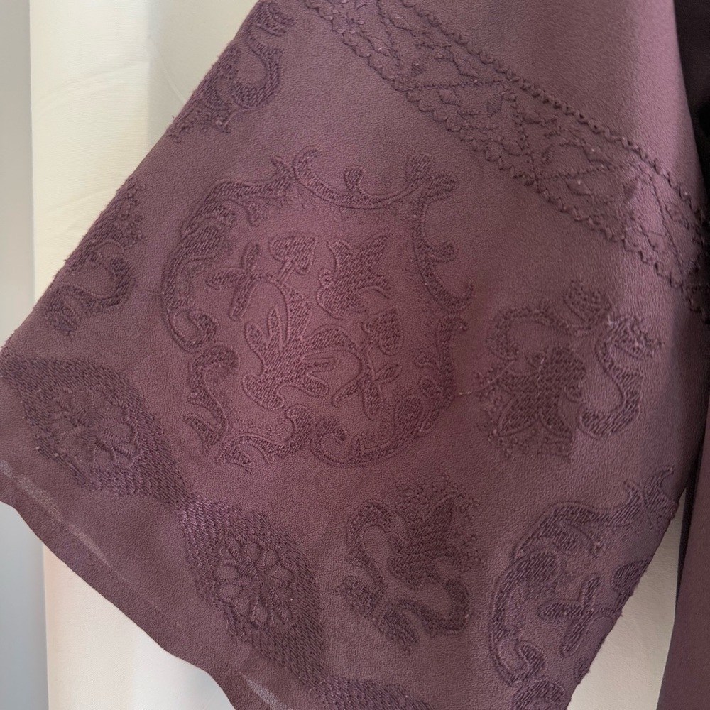 Sanctuary Embroidered Blouse Plum Kimono Sleeve Boho Top Women’s Small - Picture 4 of 7